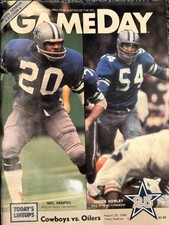 1984 Gameday Program Dallas Cowboys vs Oilers with  Mel Renfro and Chuck Howley