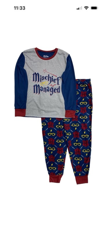 Harry Potter Mischief Managed Family Pajamas Mens 2 Piece Sleep Set Small