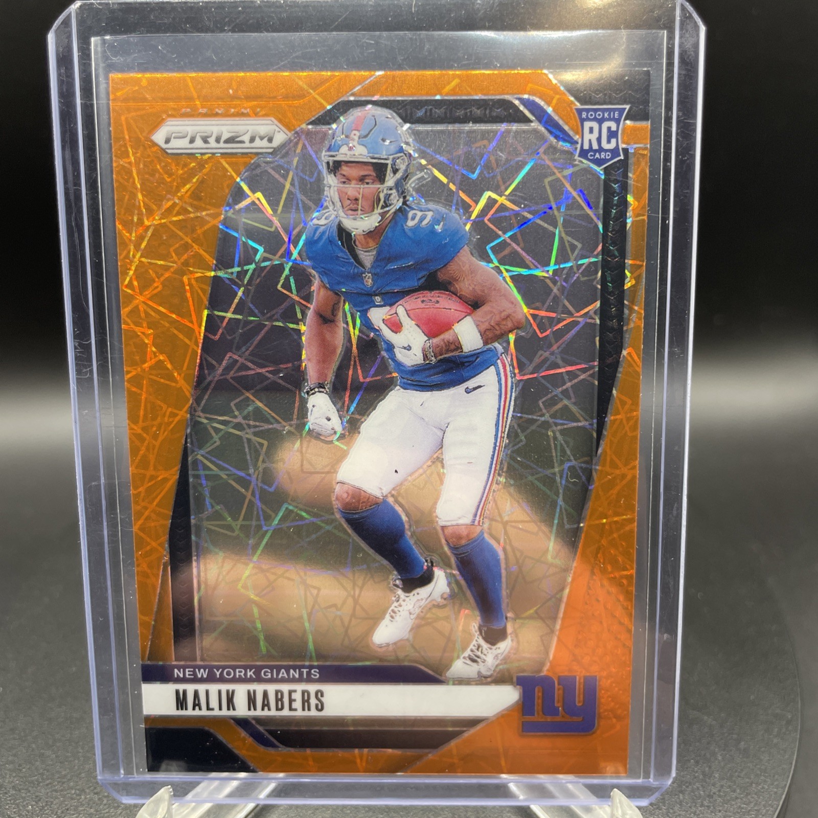 2024 Panini Prizm Malik Nabers Orange Lazer #370 (RC) New York Giants