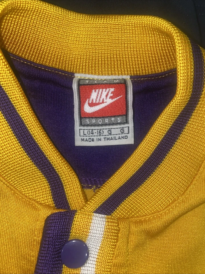 Camiseta deportiva de tiro de calentamiento de la NBA Nike Los Angeles Lakers vintage años 90 niños talla L Foto 2 de 4