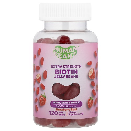 Biotin Jelly Beans, Strawberry Blast, 120 Jelly Beans (2,500 mcg per Jelly Bean)