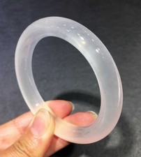 Beautiful Natural white Chalcedony Gemstone Beads Bracelet 52-64