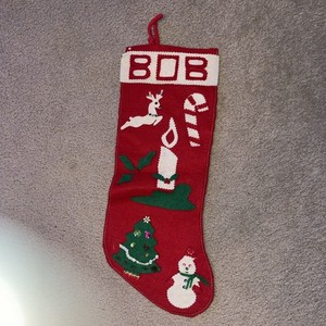   Vintage Felt Christmas Stocking Appliqué Seguins