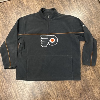 Vtg reebok Philadelphia Flyers Fleece Sweatshirt Mens XXL  1/2 Zip used 9/10