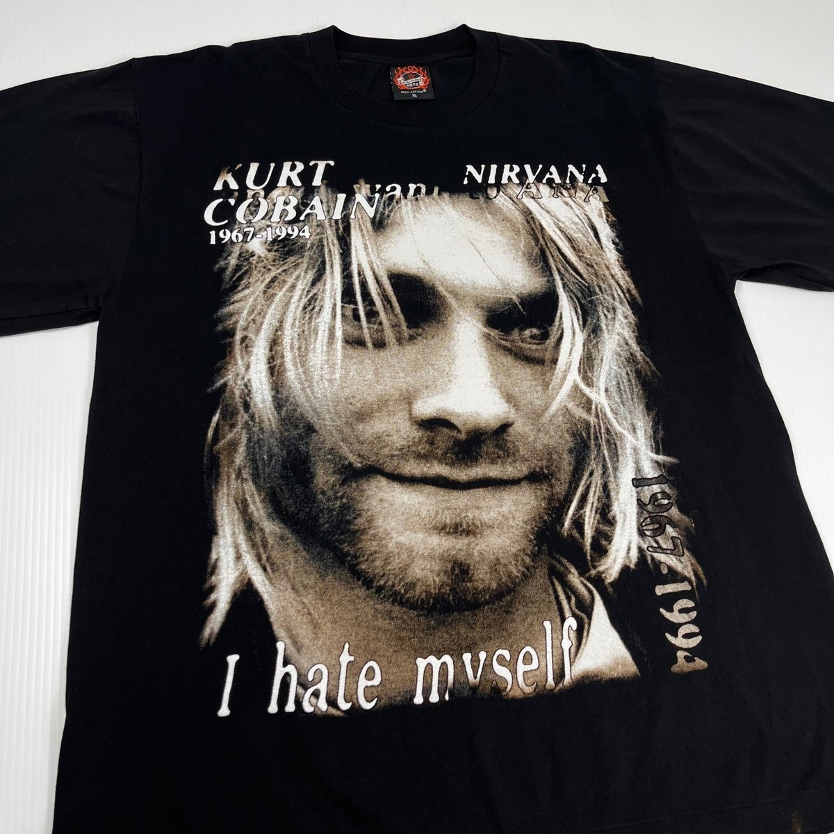  Cobain グラフィックTシャツ Vintage Kurt Cobain I Hate Myself Portrait Tee XL | eBay