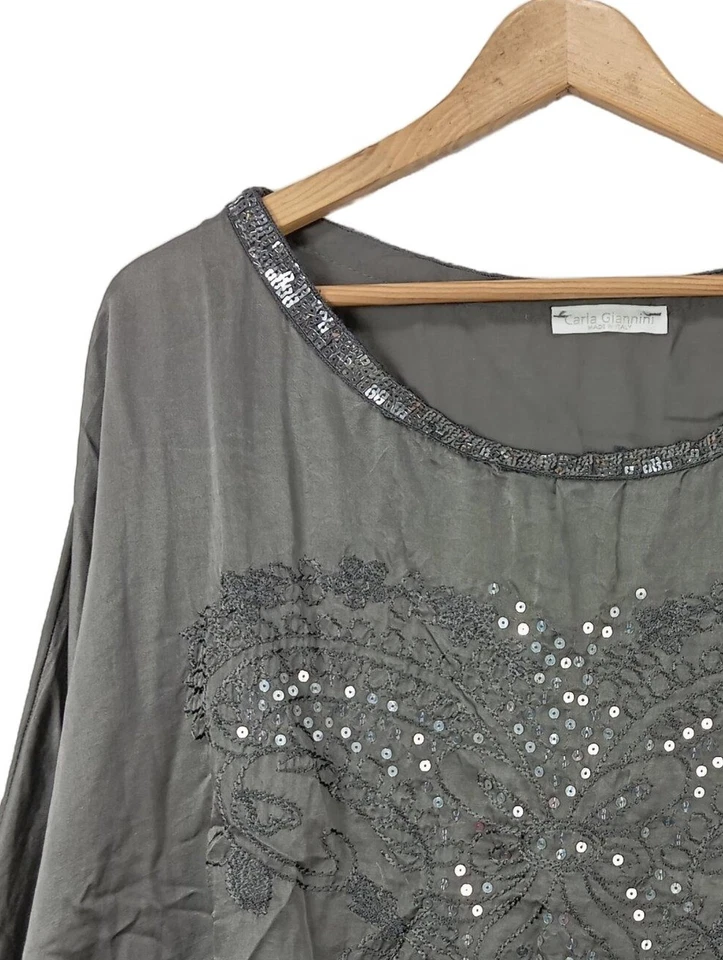 CARLA GIANNINI Blouse-chemisier Dames Blouse T EU 40 gris clair - Photo 3/4