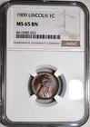 NGC MS-65 BN 1909-P Lincoln Cent, Attractively Toned Gem w/ 70% Reverse Red.