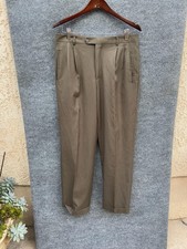 Angelo Rossi Pants Mens 36x28 Brown Dress Slacks Pleated Italy Classic Trousers
