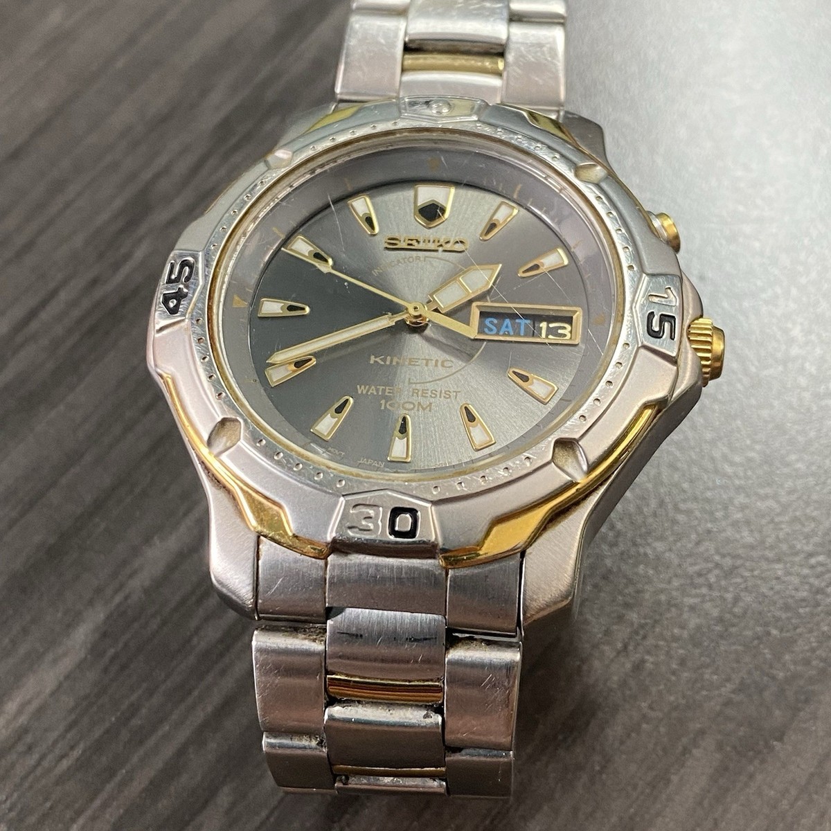 Seiko Kinetic Water Resistant 100m Watch - Seiko Kinetic Men's