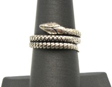 Vintage Silver Plated Snake Serpent Wrap Ring Size 7 1/4