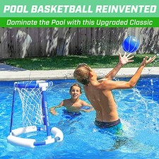 GOSPORTS SPLASH HOOP 360 FLOATING POOL BASKETBALL GAME - CHOOSE RED OR - BLUE