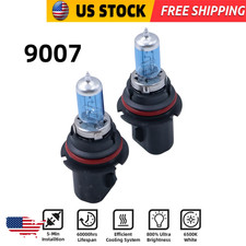 2pack 9007 Halogen Headlight Bulbs 100w 6000k 12v Auto Front Head Lamps New