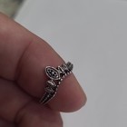 Silver Tone Stainless Steel Crown Band Ring Size 4 No Stones — photo 3