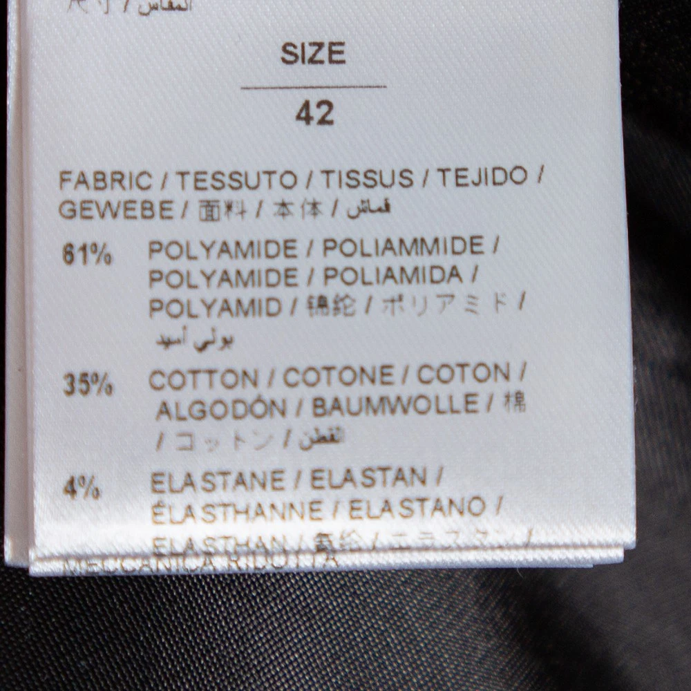 OFF WHITE Blazer M bianco sporco nero crepe asimmetrico orlo asimmetrico M