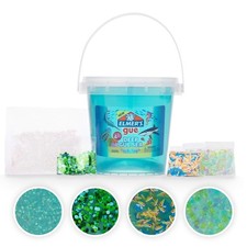Pre-Made Slime Blue Clear Slime with 4 Unique Mix-Ins 1.5-lb Bucket