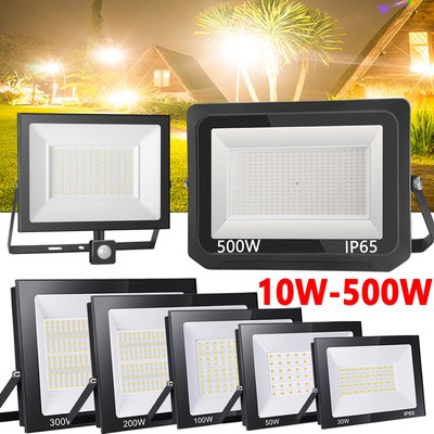 10W-500W LED Strahler Außen Fluter ohne/mit Bewegungsmelder Scheinwerfer IP65