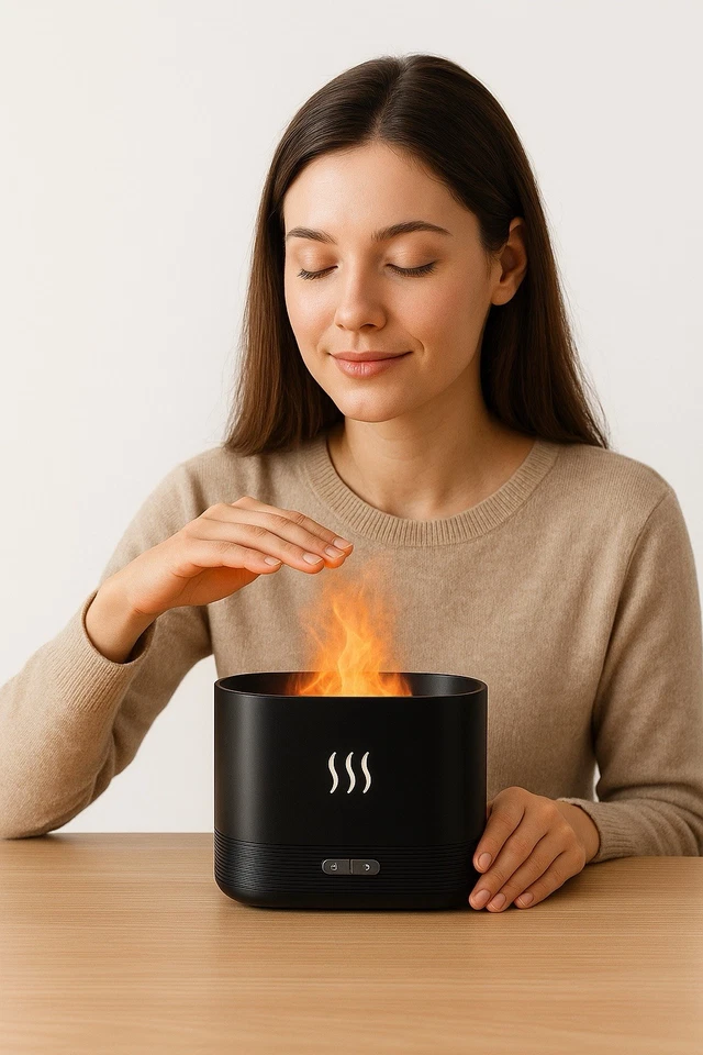 Diffusore Essenze con Effetto Fiamma, USB-C e Luce LED - Immagine 2 di 3