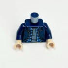 LEGO Minifigure Torso Dark Blue Jacket Pocket Plaid Shirt Collar 973pb6033c01