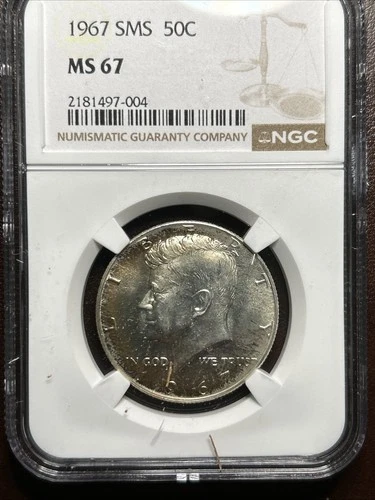 1967 SMS Kennedy Half Dollar 50c Coin NGC MS67 Grade Beautifully Toned
