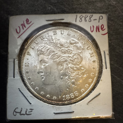 1888 Morgan Silver Dollar Silver Coin, Lustrous Solid Gem BU++