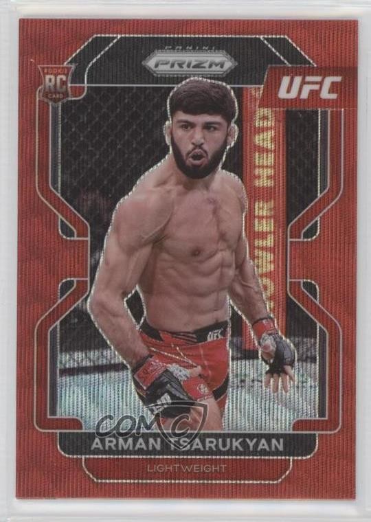 2022 Panini Prizm UFC Ruby Wave Arman Tsarukyan Pedro Munhoz #187 Rookie RC yl8