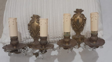 applique antiche vintage in ottone da parete interno muro coppia lampade gocce