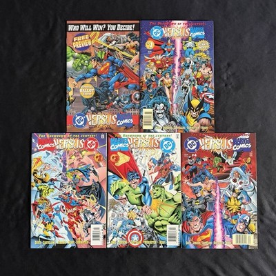 DC vs Marvel Comics #1 2 3 4 Newsstand + Preview Book w/Card Complete 1996
