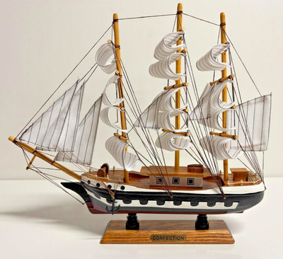 Segelschiff aus Holz Wunderschöne maritime Dekoration Schiffsmodell Höhe ca.35cm