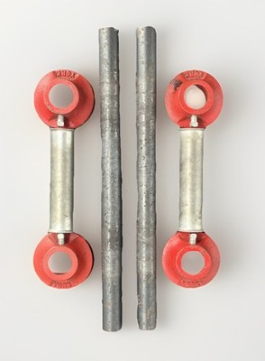 VINTAGE YORK DUMBBELL HANDLES W/ GRIP SLEEVES AND COLLARS FOR 1'' DIAMETER PLATES