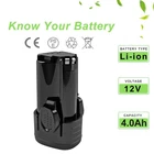 For Porter Cable 12V PCL12BLX PCL12C PCL120DD PCL120ID 4000mAh Li-ion Battery