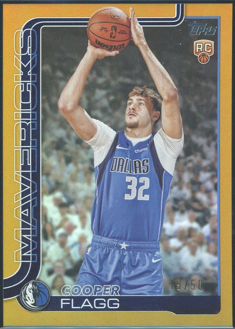 COOPER FLAGG 2025 Topps Gold Rainbow /50 Rookie Card RC #201 Mavs
