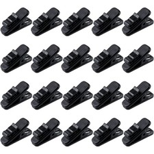 Durable Earphone Clips - 1 Inch Lightweight Cable Organizers, 20 Pcs in Black