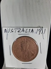 1911 AUSTRALIA 1 PENNY LARGE XF
