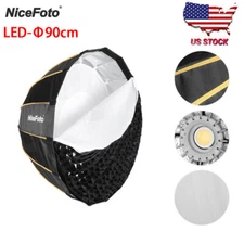 US Nicefoto 90cm 35.4 inch Parabolic Softbox With Grid For Studio Flash Light