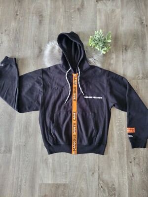 HERON PRESTON Sweatshirt Hoodie Men's Size XSmall Black