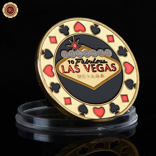 Welcome To Las Vegas Poker Card Guard Chip Casino Hand Protector Gold Lucky Coin Welcome To Las Vegas Poker Card Guard Chip Casino Hand Protector Gold Lucky Coin