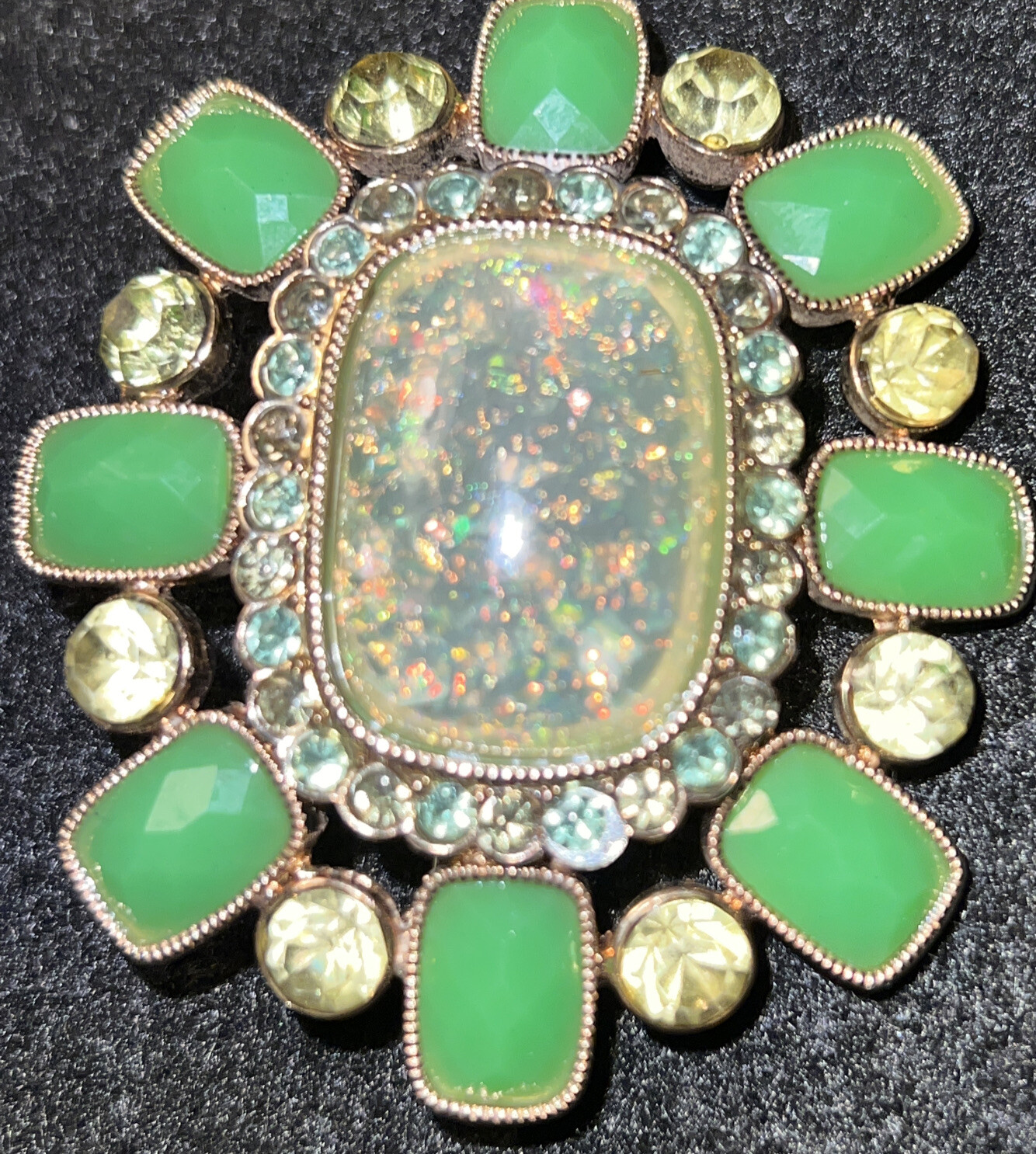 Opal confetti, statement, Statement  Brooch Large… - image 5