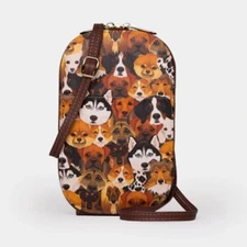 NEW Adorable, dog lovers Crossbody Bag Purse Monarque Canine Cousins 8x5"