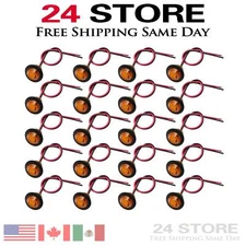 20X For Truck Trailer Amber 3/4"Round LED Bullet Clearance Side Marker Lights