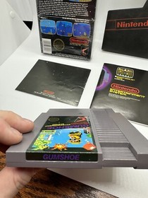 Gumshoe Nintendo NES Complete CIB 5 Screw Hang Tab Black Box Near Mint In Cello!