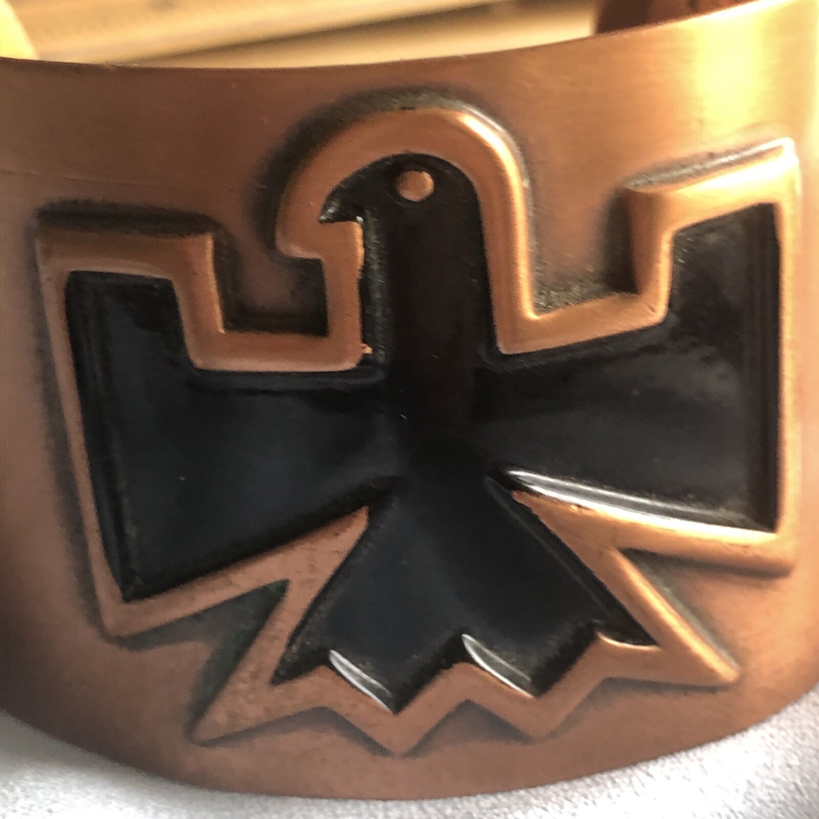 Vintage Solid Copper Southwest Native American Tr… - image 1