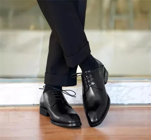 Men's Leather Lined Dress Shoes Formal Business Shoes Classic Lace-up Oxfords US - Picture 17 of 26