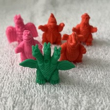 Godzilla Mini Figures Vintage 70  s POPY Japan 6 Piece Set Ghidorah Rodan Gigan