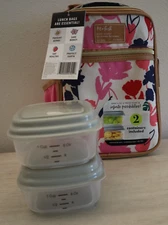 Fit & Fresh FFHT-006 Floral/Hearts Print Thayer Lunch Tote Bag