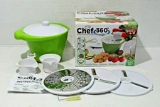 5 pc Chef 360* As Seen on TV Straight Slicer, Julienne, Shredder/Grater in box