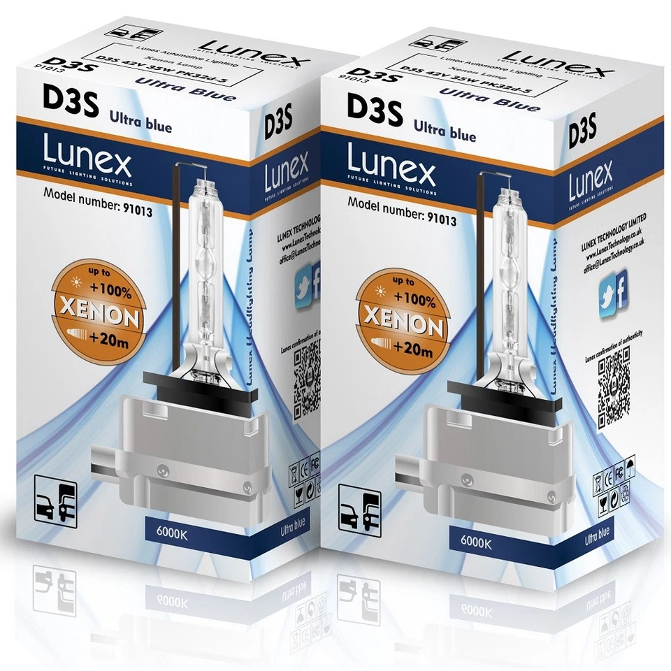 2 x D3S NEUF LUNEX XENON HID AMPOULE LAMPS compatible avec Osram Philips - 6000K - Photo 1/1