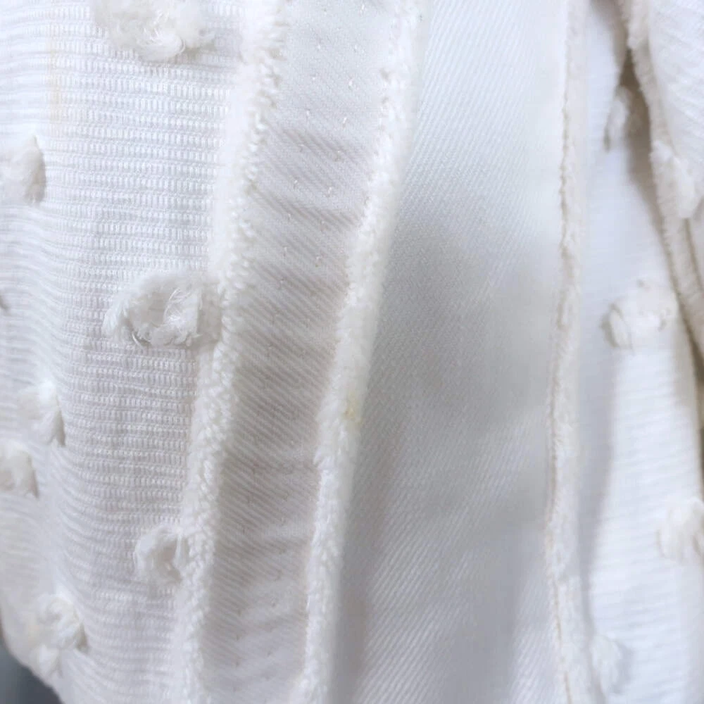 LOUIS VUITTON（LV） Louis Vuitton giacca cropped panna cotone floccato taglia 34