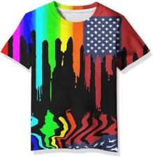 Graphic Funny Colorful Summer 3D T Shirts for Kids 6-16 Years