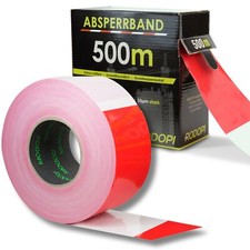 RODOPI Absperrband "AreaGuard" 500m x 75mm Flatterband rot weiß 50µm Warnband 