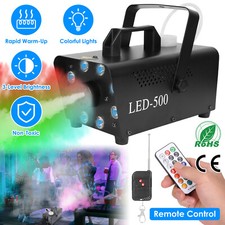 500W 2000CFM Fog Smoke Machine DJ Stage Fogger Effect RGB LED Lights Remote